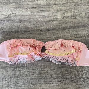 Victoria’s Secret pink sequin strapless bathing suit top